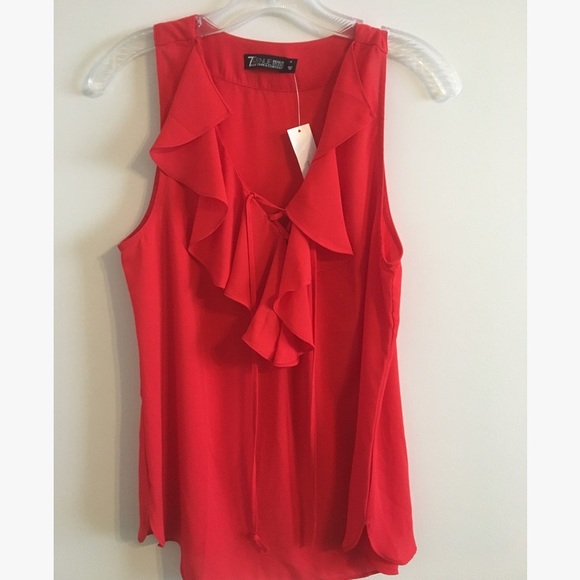 New York & Company Tops - Sleeveless Red Shirt